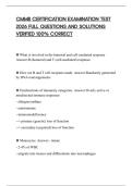 CMMB CERTIFICATION EXAMINATION TEST 2026 FULL QUESTIONS AND SOLUTIONS VERIFIED 100&percnt; CORRECT