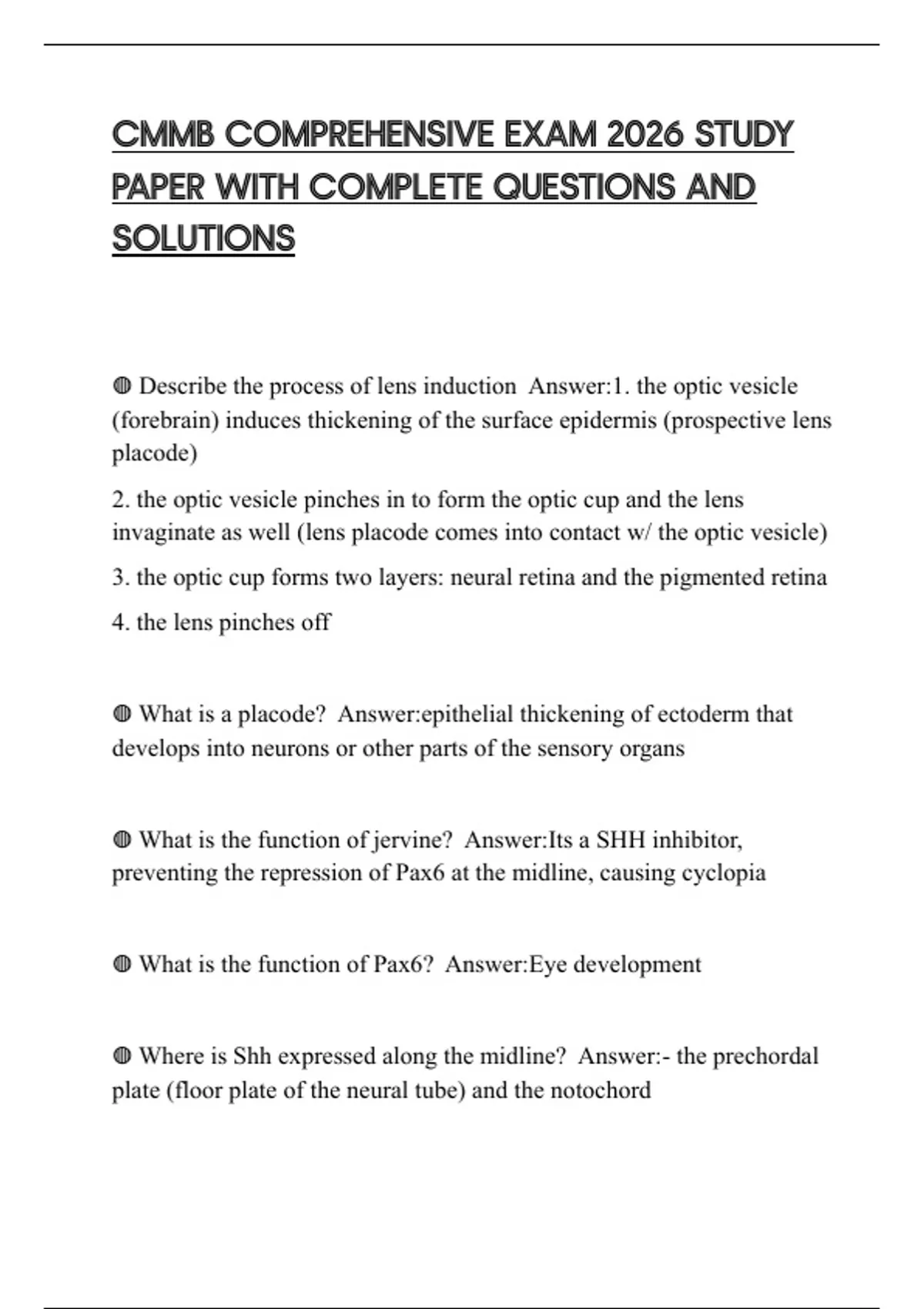 CMMB COMPREHENSIVE EXAM 2026 STUDY PAPER WITH COMPLETE QUESTIONS AND ...