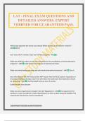 LAT - FINAL EXAM QUESTIONS AND DETAILED ANSWERS&period; EXPERT VERIFIED FOR GUARANTEED PASS