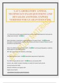 LAT LABORATORY ANIMAL TECHNICIAN EXAM QUESTIONS AND DETAILED ANSWERS&period; EXPERT VERIFIED FOR GUARANTEED PASS&period;
