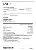 AQA GEOGRAPHY QUESTIONS&period; WITH CORRECT ANSWERS 2025
