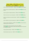 Absite Killer UPDATED ACTUAL    Questions and CORRECT Answers 