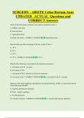 SURGERY - ABSITE Colon Rectum Anus  UPDATED   ACTUAL  Questions and  CORRECT Answers