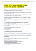 DEEP VEIN THROMBOSIS EXAM QUESTIONS AND ANSWERS