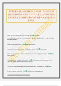 INTERNAL MEDICINE EOR -PA EXAM QUESTIONS AND DETAILED ANSWERS&period; EXPERT VERIFIED FOR GUARANTEED PASS&period;