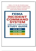FEMA is &sol; ICS 100&comma; 200&comma; 700&comma; 800 &lpar;Incident  Command System&rpar; Complete Compilation Study  Guide &sol; Actual Exam Questions and Answers &lpar;A&plus;  Guide Solution&rpar; Newest 2025&sol;2026