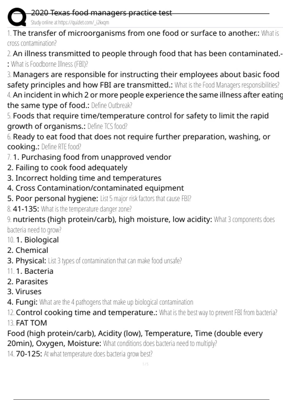 2025 Texas food managers practice test Exam Questions and Answers 100% ...