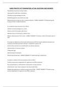 NURSE PRACTICE ACT EXAMINATION ACTUAL QUESTIONS AND ANSWERS