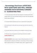 &period; Gerontology Final Exam LATEST2025  WITH QUESTIONS AND WELL VERIFIED  ANSWERS WITH RATIONALS GRADED  A&plus; GUARANTEES PASS 