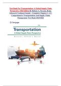 Test Bank For Transportation&colon; A Global Supply Chain Perspective&comma; 10th Edition By Robert A&period; Novack&comma; Brian Gibson & Yoshinori Suzuki &ndash; Complete Chapters 1&ndash;13
