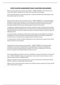 SPORT FACILITIES MANAGEMENT EXAM 2 QUESTIONS AND ANSWERS