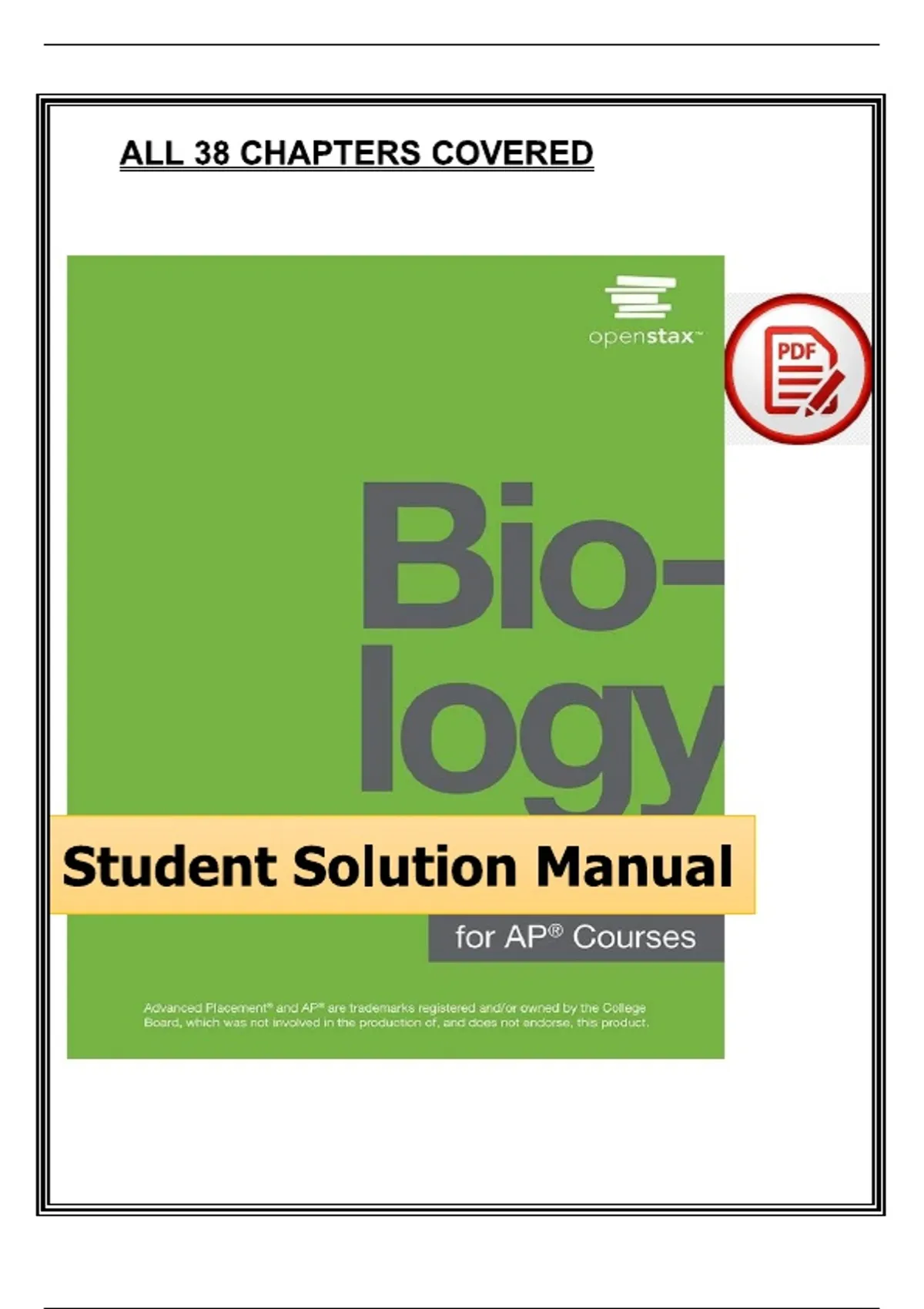 Biology for AP® Courses — Student Solution Manual (All 38 Chapters ...
