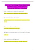 National Psychology Exam Questions and Answers &vert; Latest Version &vert; 2025&sol;2026 &vert; Correct & Verified