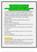 NR 574 FINAL EXAM WEEK  IMMUNOLOGICAL DISORDERS  FINAL EXAM QUESTIONS WITH CORRECT VERIFIED  ANSWERS &vert; 100&percnt; PASS &lpar;A&plus; CERTIFIED&rpar; 