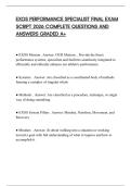 EXOS PERFORMANCE SPECIALIST FINAL EXAM SCRIPT 2026 COMPLETE QUESTIONS AND ANSWERS GRADED A&plus;