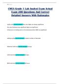 CWEA Grade 1 Lab Analyst Exam Actual Exam 200 Questions And Correct Detailed Answers With Rationales