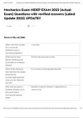 Mechanics Exam NEIEP EXAM 2025 &lpar;Actual Exam&rpar; Questions with verified Answers &lpar;Latest Update 2025&rpar; UPDATE&excl;&excl;