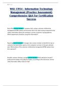 WGU C954 - Information Technology Management &lpar;Practice Assessment&rpar; Comprehensive Q&A For Certification Success
