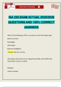 ISA 235 EXAM ACTUAL 2025&sol;2026 QUESTIONS AND 100&percnt; CORRECT ANSWERS