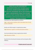 WGU D115 OA ADVANCED  PATHOPHYSIOLOGY EXAM 2024 &vert;  ACTUAL EXAM QUESTIONS WITH  DETAILED ANSWERS WITH RATIONALES  AND A READINESS PRACTICE EXAM  WITH A STUDY GUIDE RATED A GRADE&period;  Questions and Correct Answers&sol; Latest  Update &sol; Already Graded