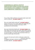 COMMERCIAL SEPTIC SYSTEM INSTALLER LATEST EXAM 2025 WITH QUESTIONS AND CORRECT ANSWERS 100&percnt; ORIGINAL VERIFIED&comma;A&plus; GRADE