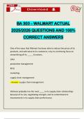 BA 303 &ndash; WALMART ACTUAL 2025&sol;2026 QUESTIONS AND 100&percnt; CORRECT ANSWERS