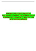 KAPLAN & SADOCK&rsquo;S SYNOPSIS OF PSYCHIATRY &ndash; 12TH EDITION &lpar;BOLAND&comma; 2025&rpar; &vert; COMPLETE TEST BANK &vert; ALL CHAPTERS 1&ndash;35 WITH VERIFIED ANSWERS