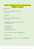 VSITE  UPDATED  ACTUAL  Questions and  CORRECT Answers
