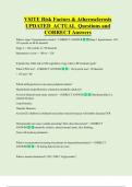 VSITE Risk Factors & Atherosclerosis  UPDATED  ACTUAL  Questions and  CORRECT Answers 
