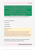 NCCT Certification Exam comprehensive  questions &vert; FREQUENTLY MOST TESTED  QUESTIONS AND VERIFIED  SOLUTIONS&sol;GET IT 100&percnt; ACCURATE&excl;&excl;  Questions and Correct Answers&sol; Latest  Update &sol; Already Graded