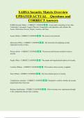 SABSA Security Matrix Overview  UPDATED ACTUAL    Questions and  CORRECT Answers 