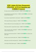SFDC Admin 201 Data Management  UPDATED   ACTUAL Questions and  CORRECT Answers