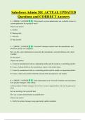Salesforce Admin 201  ACTUAL UPDATED     Questions and CORRECT Answers