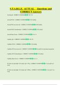 S&period;T&period;A&period;B&period;L&period;E&period;  ACTUAL     Questions and  CORRECT Answers