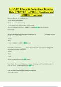 L&period;E&period;A&period;P&period;S Ethical & Professional Behavior  Quiz UPDATED   ACTUAL Questions and  CORRECT Answers