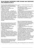 NCLEX REVIEW&colon; PNEUMONIA&comma; COPD&comma; ASTHMA TEST QUESTIONS AND ANSWERS RATED A