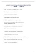 AGPCNP ANCC FINAL EXAM QUESTIONS WITH CORRECT ANSWERS&period;