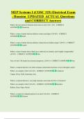 MEP Systems I &lpar;COSC 325&rpar; Electrical Exam - Houston  UPDATED  ACTUAL Questions  and CORRECT Answers 