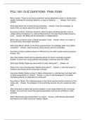 POLI 1001 QUIZ QUESTIONS- FINAL EXAM