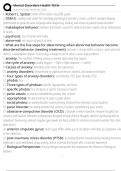 Mental Disorders Health TECH Exam Questions and Answers 100&percnt; Pass &vert;Verified & Updated&vert;ACTUAL 2025&sol;2026 Cheat Sheet