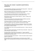 POLI SCI 1001 EXAM 1 QUIZZES QUESTIONS & ANSWERS