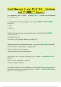 Food Manager Exam UPDATED    Questions  and CORRECT Answers 