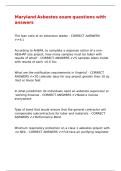 Maryland Asbestos exam questions with answers