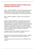 Asbestos Building Inspector Initial exam questions with answers