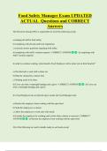 Food Safety Manager Exam UPDATED  ACTUAL  Questions and CORRECT  Answers 