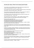ECON 252 FINAL PRACTICE EXAM QUESTIONS