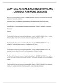 ALPP CLC ACTUAL EXAM QUESTIONS AND CORRECT ANSWERS 2025