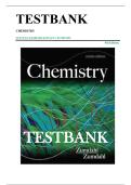 TEST BANK FOR ZUMDAHL CHEMISTRY 9TH EDITION &lpar;Complete Test Bank with Questions and Answers
