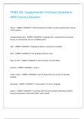 TEXES ESL Supplemental 154 Exam Questions With Correct Answers 