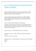 ESL 154 CERTIFICATION TEST QUESTIONS WITH CORRECT ANSWERS